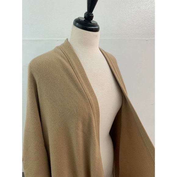 Nordstrom Knit Tan Cape Long Blanket Poncho 38” - Picture 5 of 9